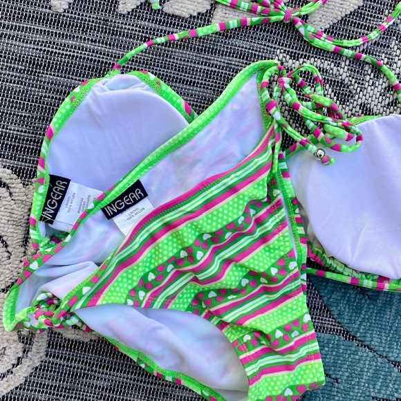 SOLD! InGear Two Piece Triangle String Bikini Top With Mid-Rise Bottom Large - Picture 5 of 5